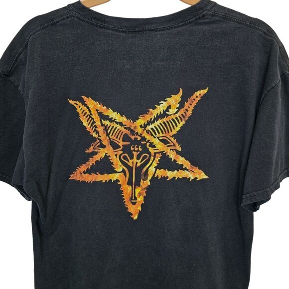 Thrasher Mens L Skate Graphic Pentagram Inferno Black Short Sleeve Cotton Tshirt - Picture 7 of 16